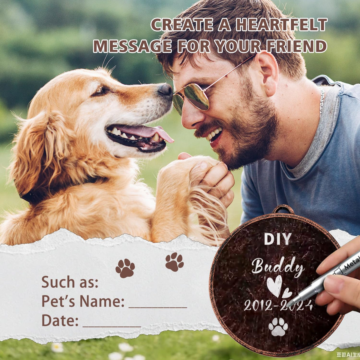 Dog Memorial Gifts for Loss of Dog (34" DIY)
