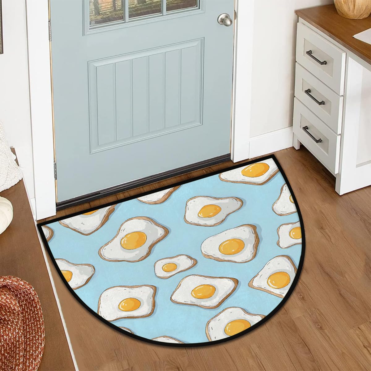 Egg Half Round Door Mat Semi Moon Rug Fireplace Carpet Area Rugs (Color6)