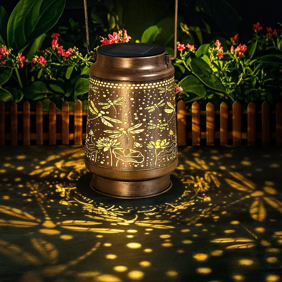 Solar Lanterns Waterproof Outdoor Garden Decor Birthday Gift for Women Mom (3.9''x10.8'')