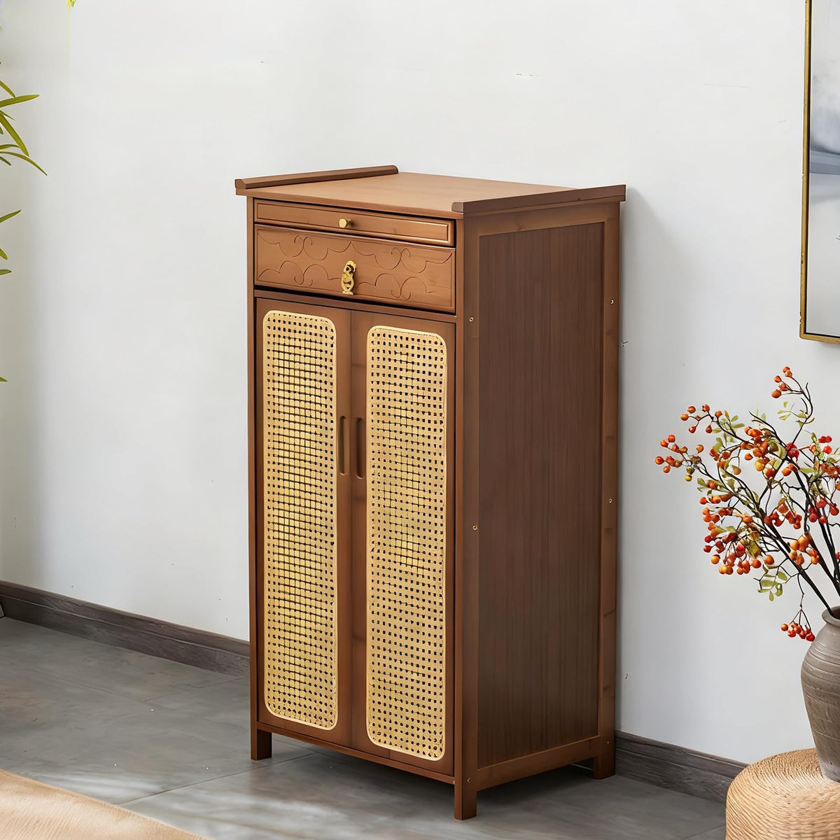 Bamboo Altar Table (23.6 / without Elevated Platform / Tea-tone Brown)