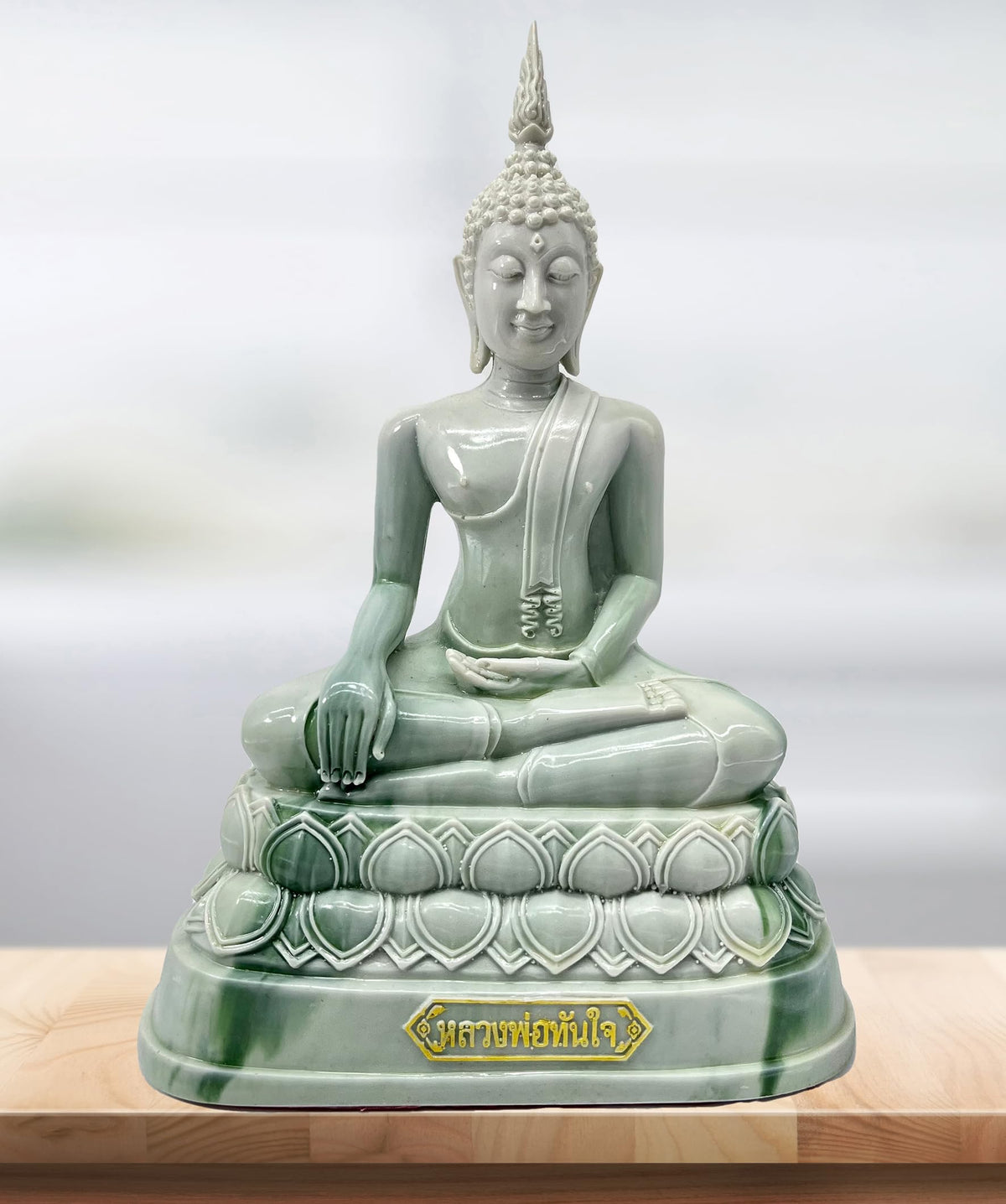 Buddha overcoming Temptations Posture 9" H. Tanjai Thai Buddha Statue for Home Decor Living Room Decor Small Gift Office Gift (White)