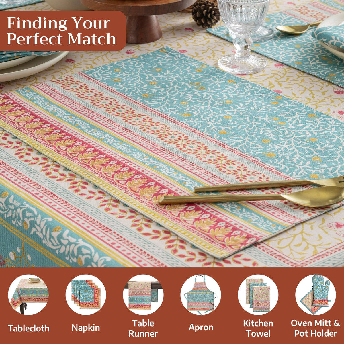 Placemats Set of 4 Reusable 100% Cotton (006 - Carpo / 13" X 19" (Pack of 4))