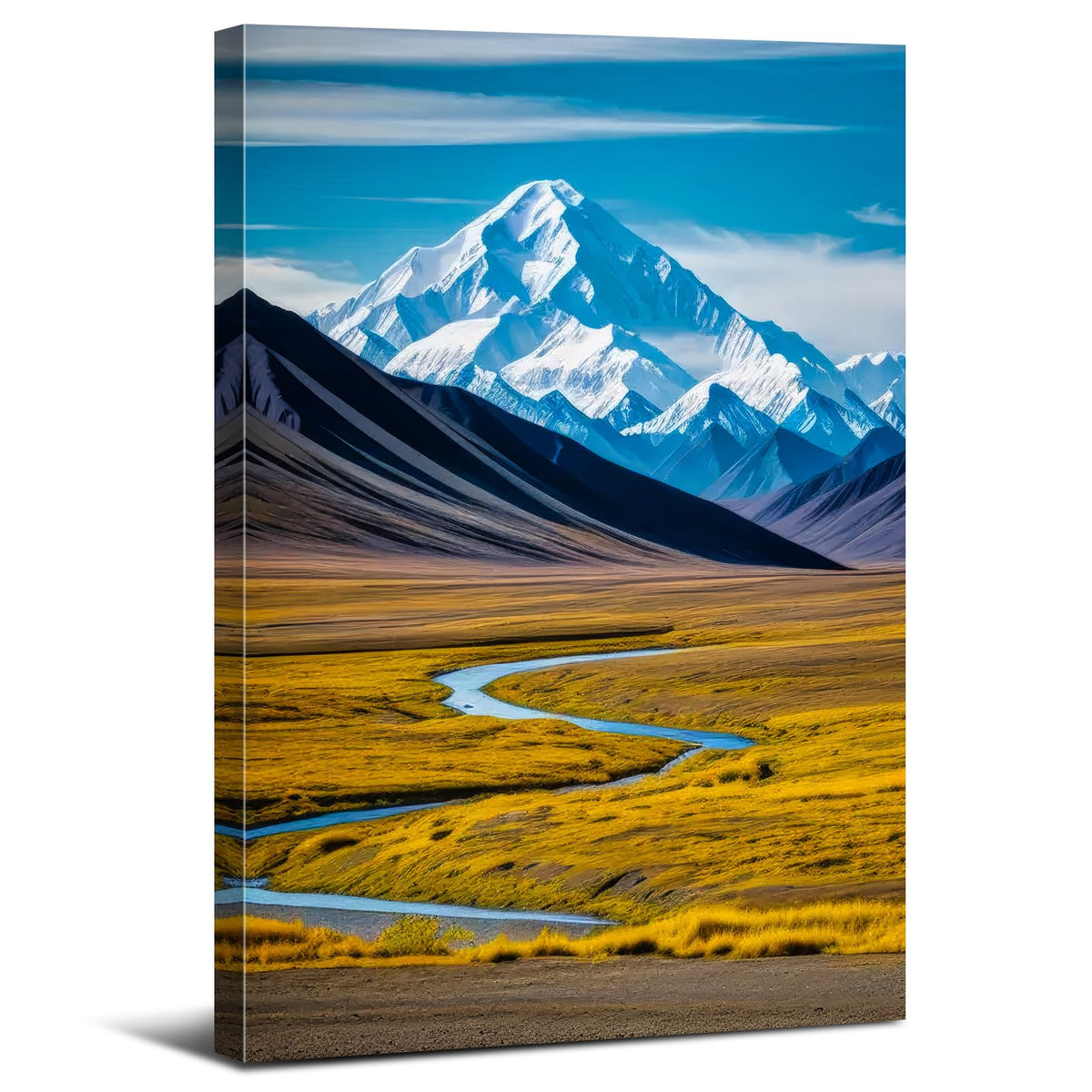 McKinley Mountain Wall Art Denali National Park Pictures Bathroom Decor Mountain Landscape Canvas Photo Alaska Scenery Painting Nature Artwork for Bedroom Living Room Home Decoration 16x24" (24"L x 16"W / McKinley)