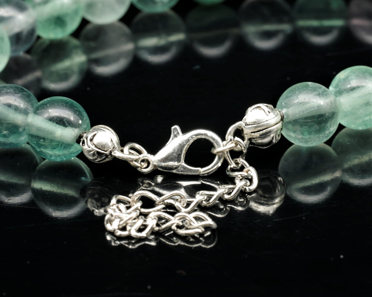 Natural Fluorite Beaded Choker Necklace (Fluorite / 38 Inches)