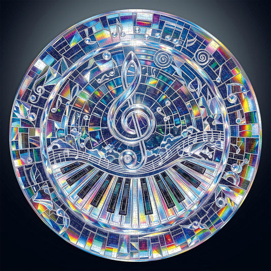 1000 Piece Round Jigsaw Puzzle for Adults (B-crystal Music / 1000 Pieces)