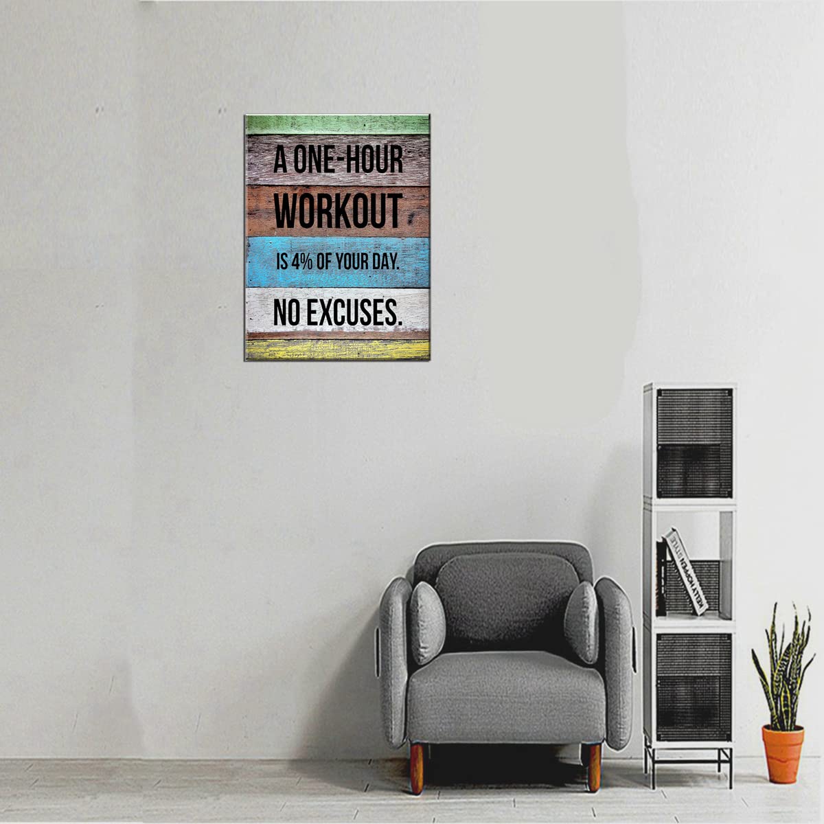 Fitness Motivational Quotes Training Gym Bedroom Wall Art Workout Poster (16"L x 12"W / Workout Motto)