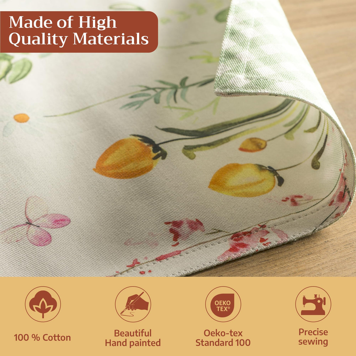 Placemats Set of 4 Reusable 100% Cotton (040 - Botanical Fresh / 13" X 19" (Pack of 4))