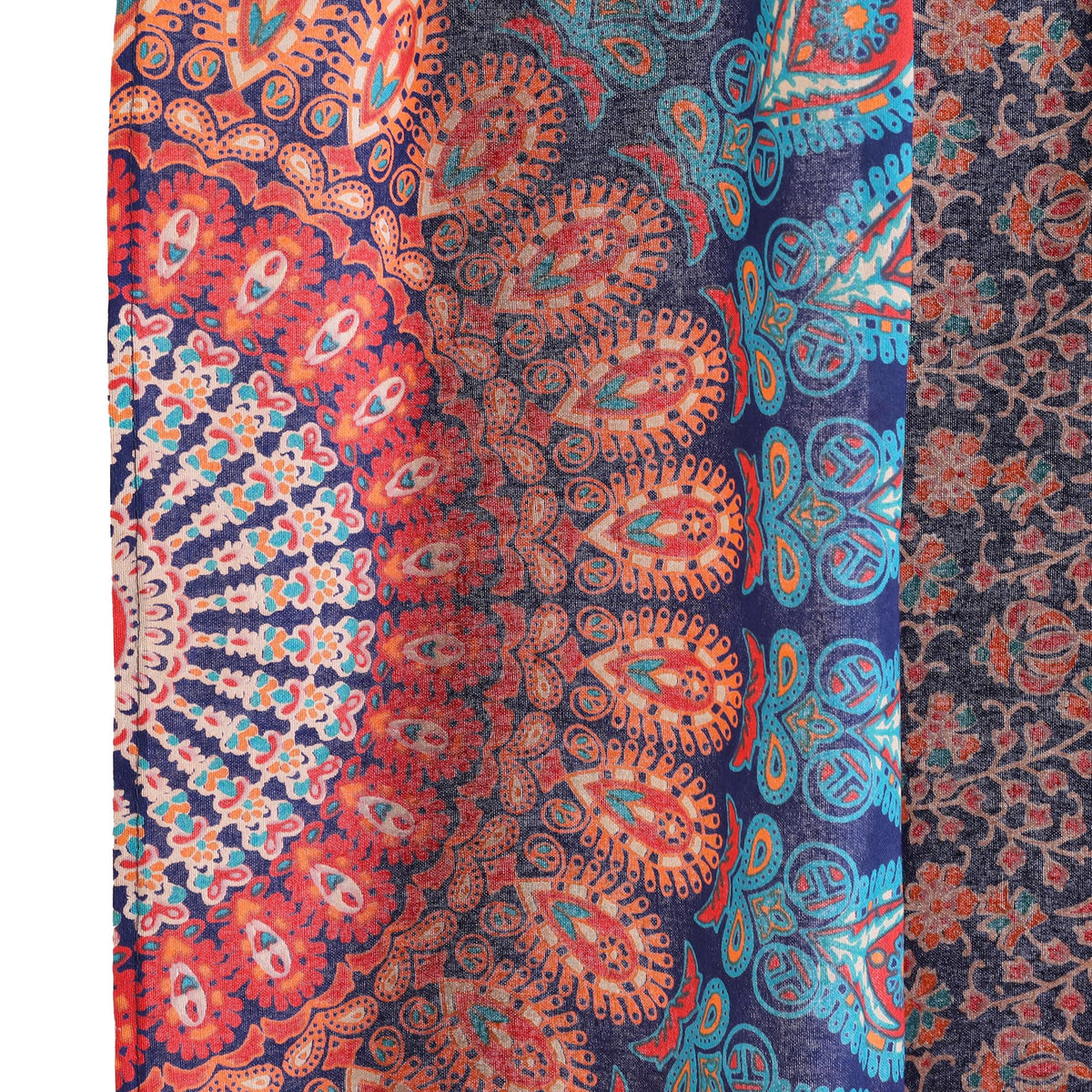 Indian Hippie Bohemian Beautiful Peacock Mandala Curtain Panels Room Divider Blue (Blue Multicolor / 18"W x 32"L (Pack of 2))