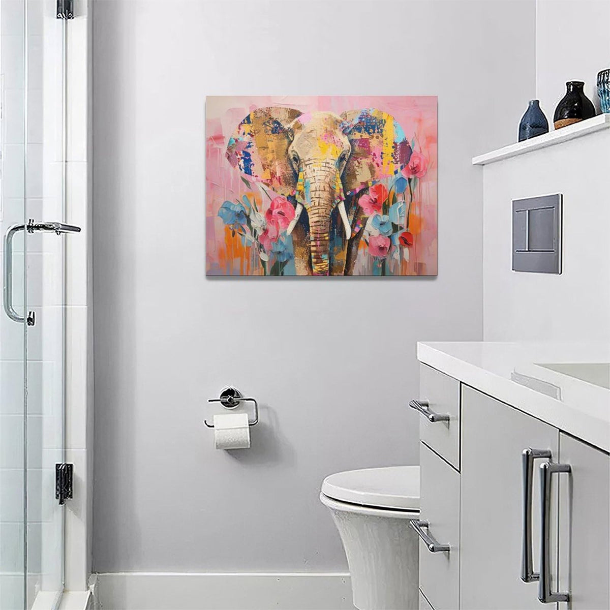 Elephant Canvas Wall Art (16"L x 12"W / Elephant)