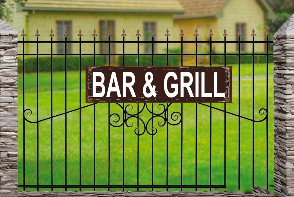 Vintage Bar & Grill Metal Sign (Bar & Grill / 16 x 4 Inch)