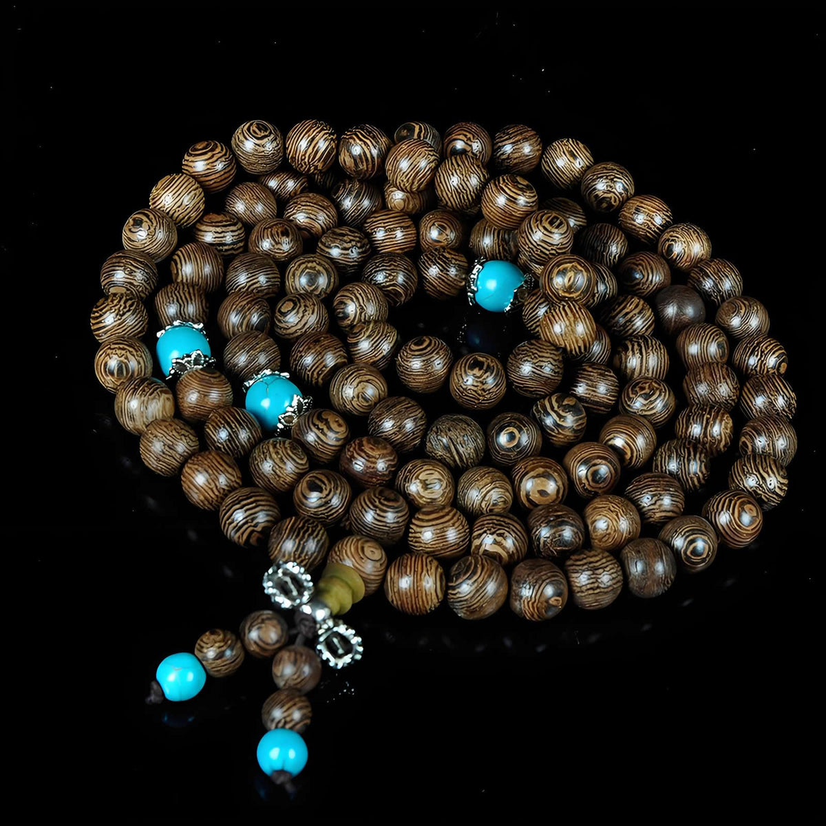 Unisex Natural Wenge Mala Prayer Beads Necklace Bracelet Meditation Buddhist Rosary Mala Bead (6mm 108 beads special)