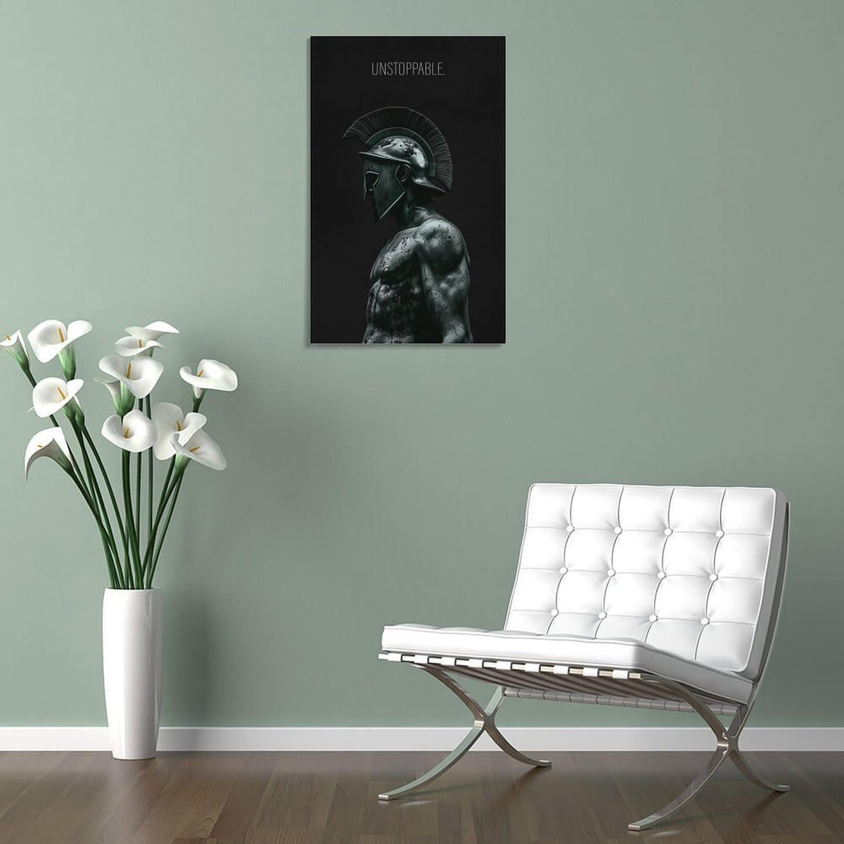 Spartan Warrior Motivational Text Poster Canvas Printing Wall Art Prints Wall Decor Posters Dark Stoic Helmet Minimalist Nordic Living Room Bedroom Office Gym Decor 08x12inch (style-13 / 08x12inch(20x30cm) Frame)