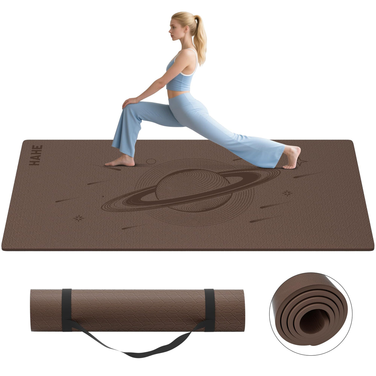 Extra Wide Yoga Mat (Deep Brown)