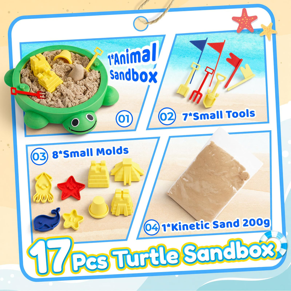 7.1 in Desktop Turtle Sandbox with Lid (Turtle)
