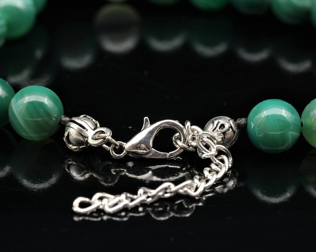 Natural Green Agate Beaded Choker Necklace (Green Agate / 36 Inches)