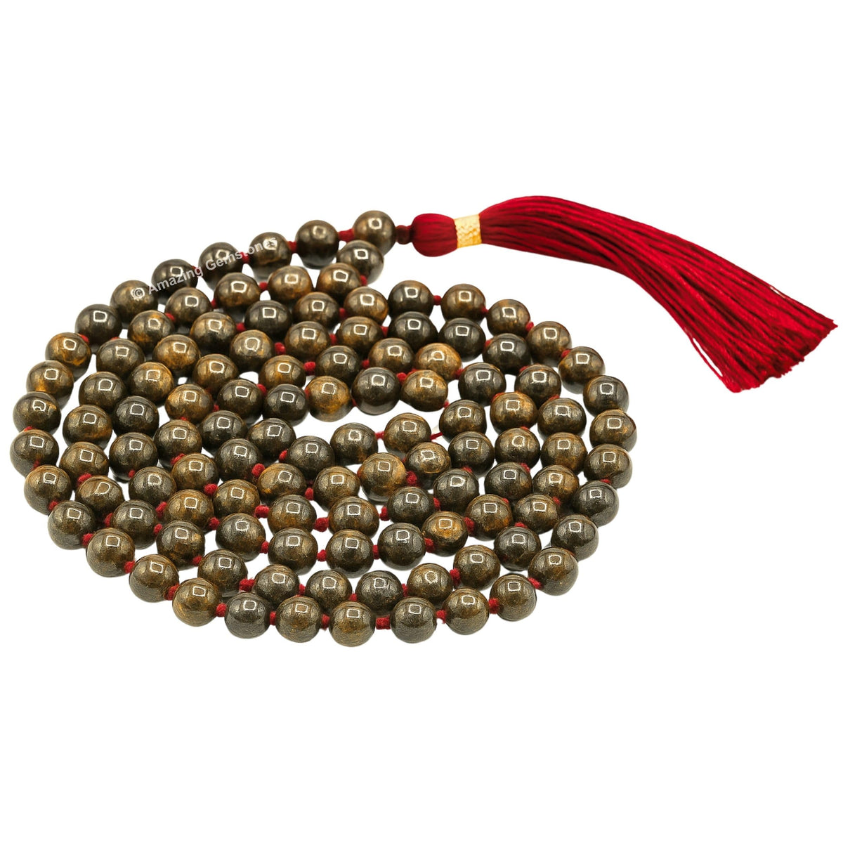 Bronzite Mala Beads (Bronzite / Knotted)