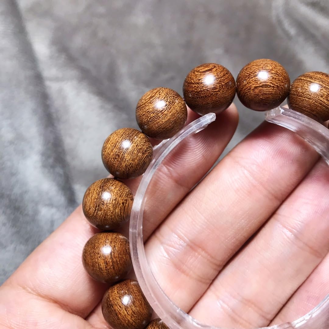 Unisex Natural Silkwood Tibetan Buddhism Meditation Prayer Bead Necklace Japa Mala Beads Bracelets (12mm 17 Beads)