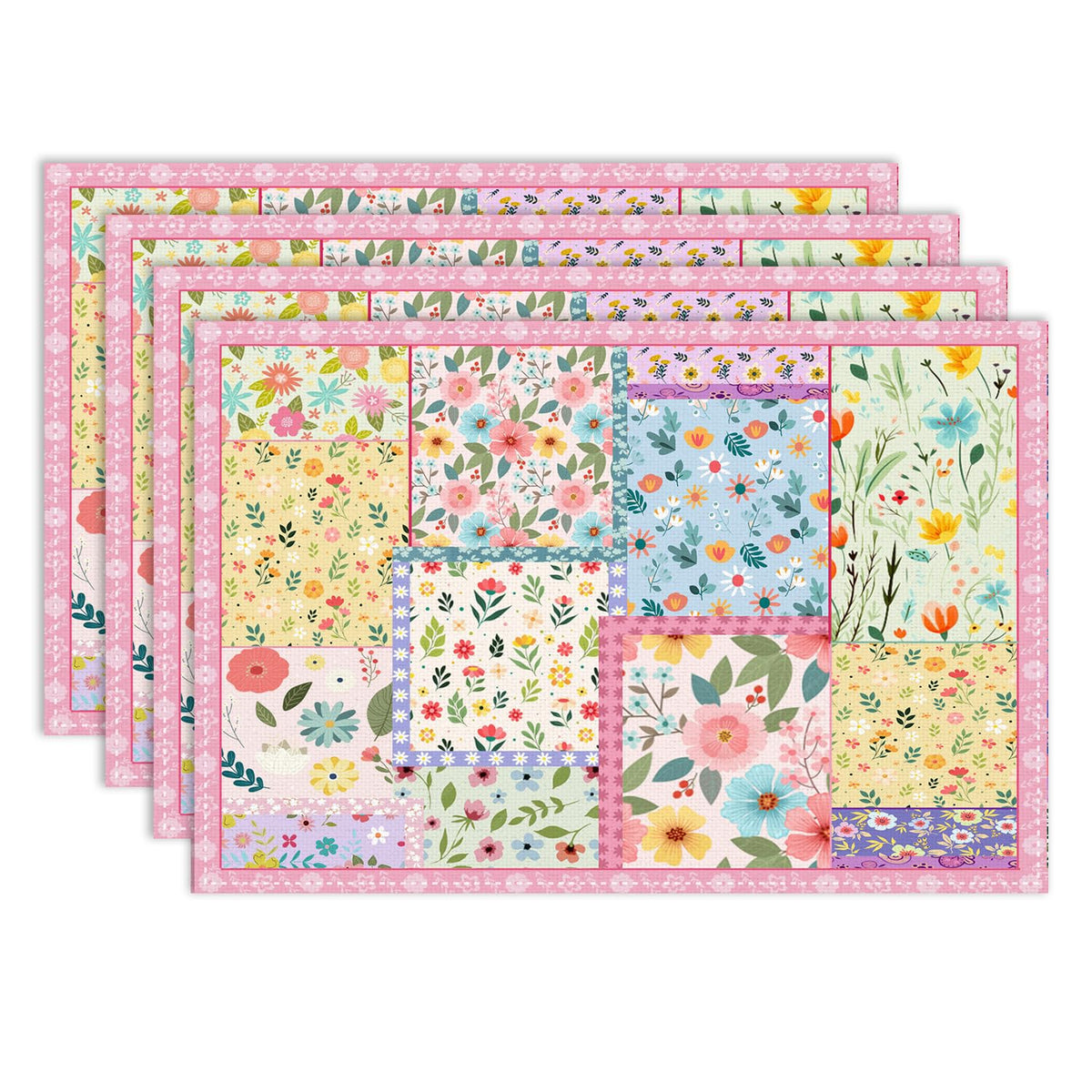 Patchwork Floral Placemat Set of 4 (Patchwork-7 / 4pcs)