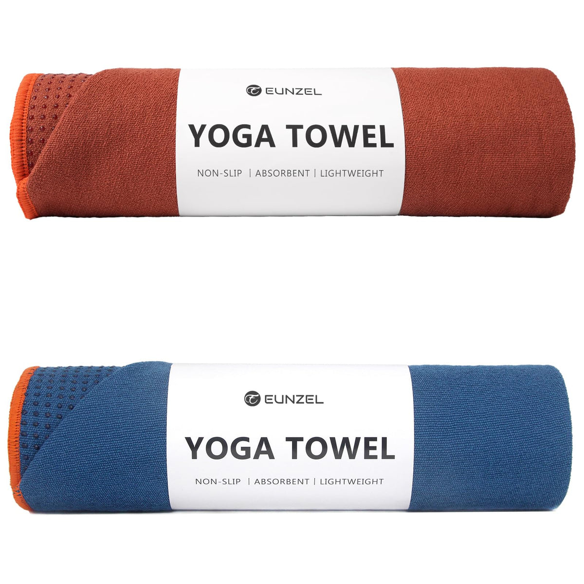 2 Pack Hot Yoga Towel with Grip Dot (Sedona Red/ Steel Blue)