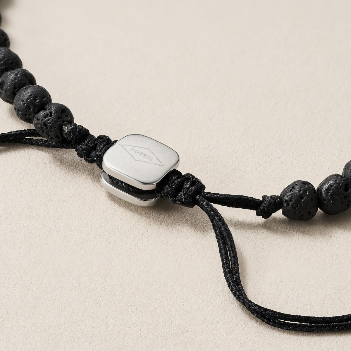 Men's Beaded Bracelet (Black Lava)