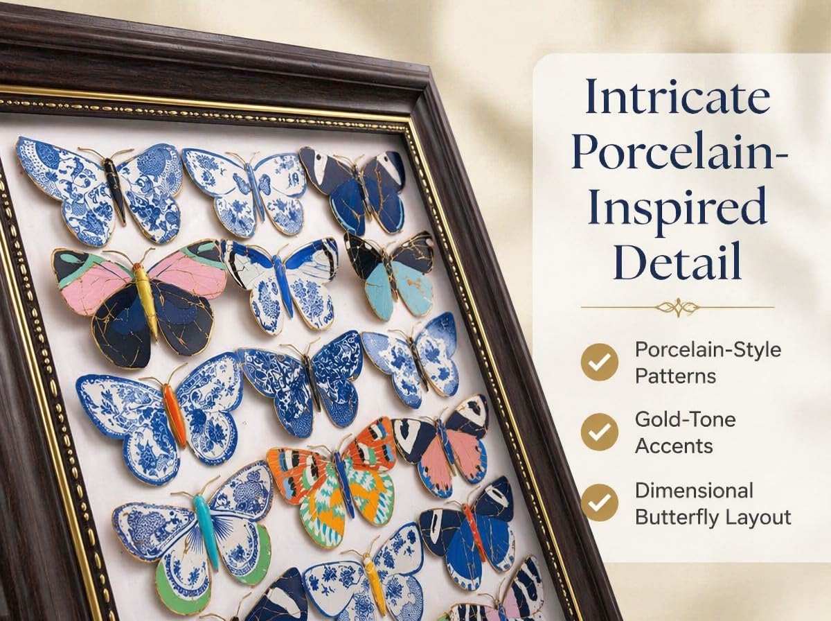 Chinoiserie Butterfly Wall Art (Butterflys / 11"L x 9"W)