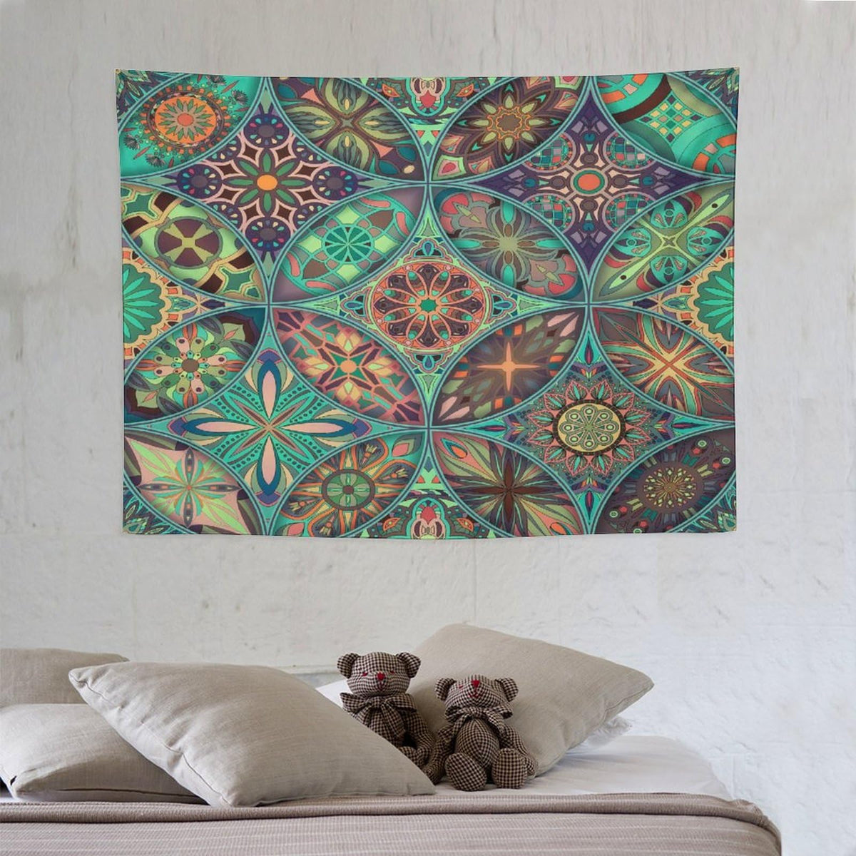 Vintage Mandala Tapestry Wall Hanging Bohemian Boho Colorful Tapestries Home Decor for Living Room Bedroom Apartment Farmhouse Dorm 30"x40" (30"L x 40"W / Mandala-28)