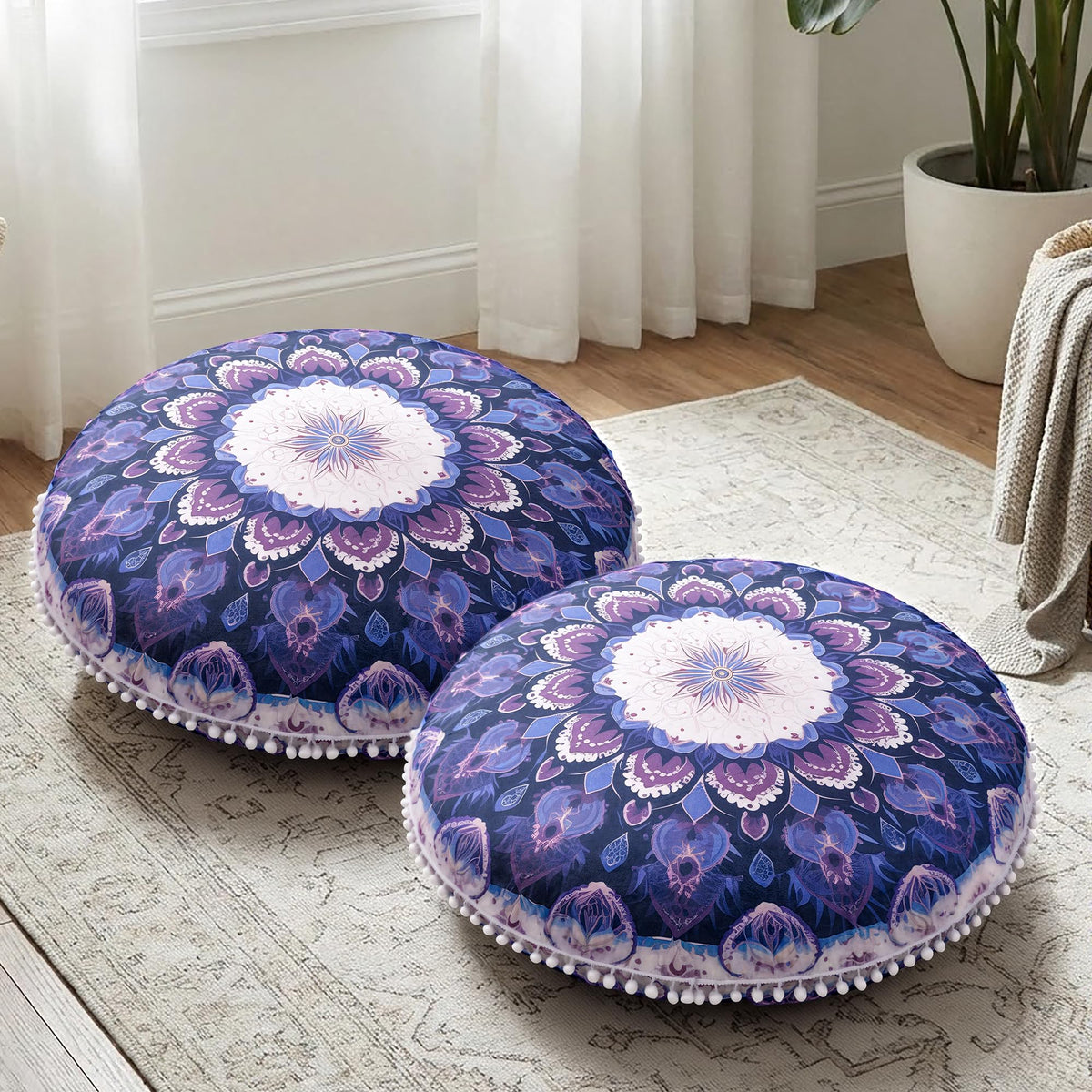 Meditation Cushion Set of 2 (Purple / X-Large)