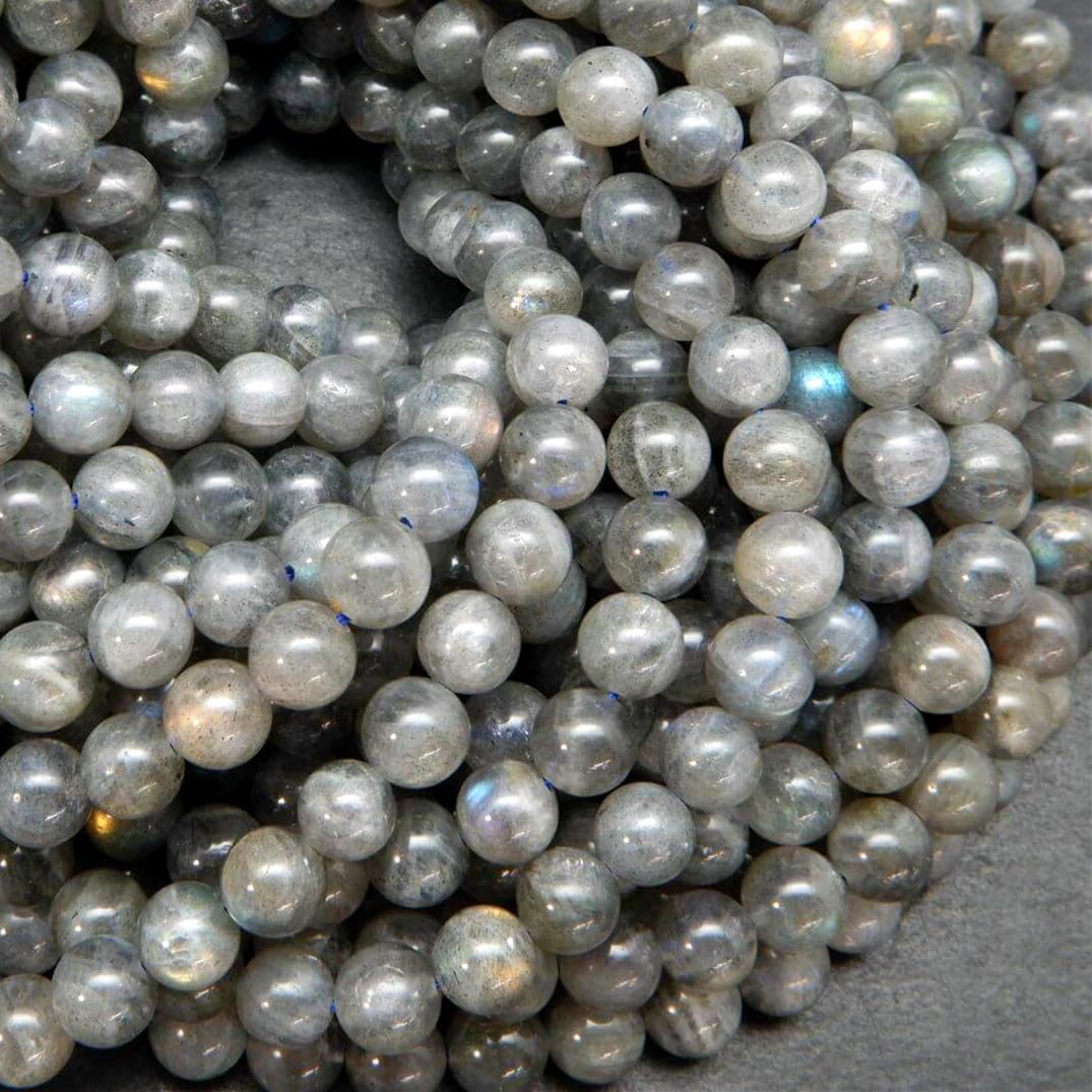 108 Pcs Labradorite Gemstone Beads for Jewelry Making 8 MM Labradorite Gemstones Loose Stone Beads (Labradorite / 8MM, 108pcs)