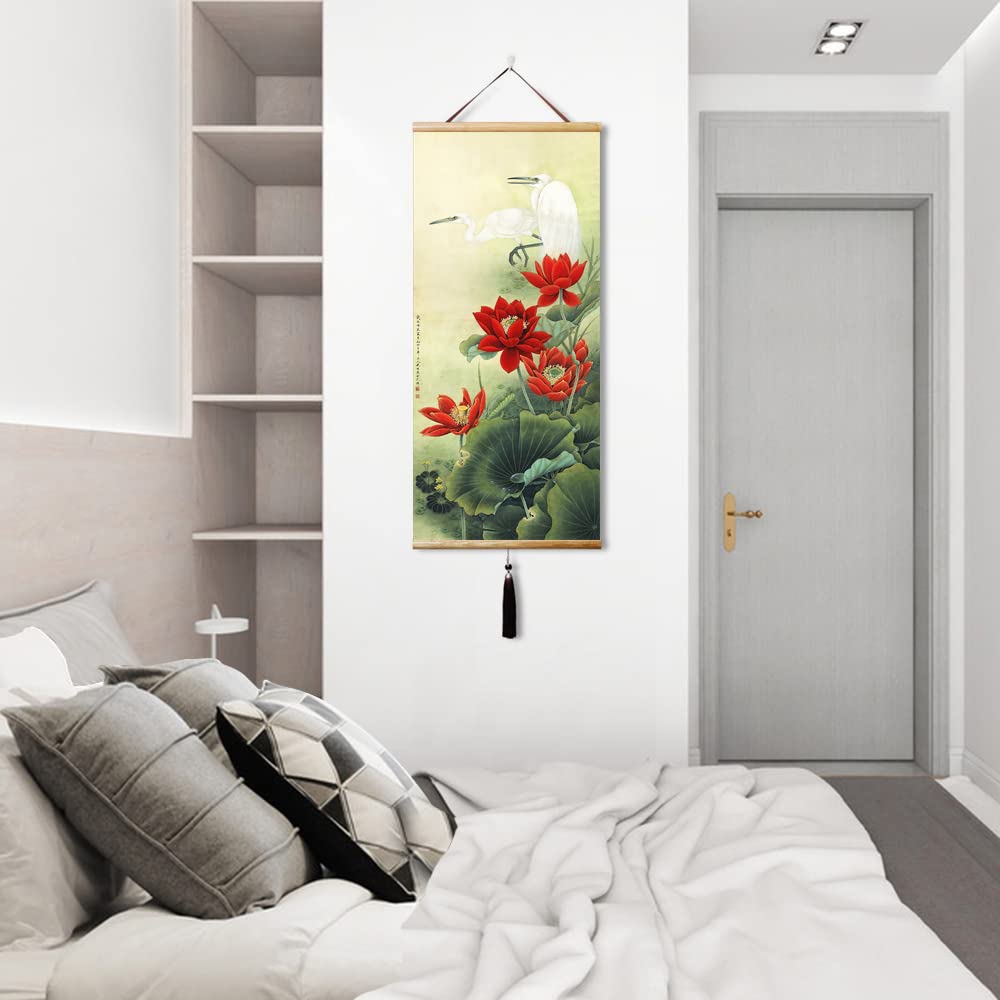 Canvas Painting Prints Wall Scroll Fengshui Art for Decor 32x14in (All roads are connected)