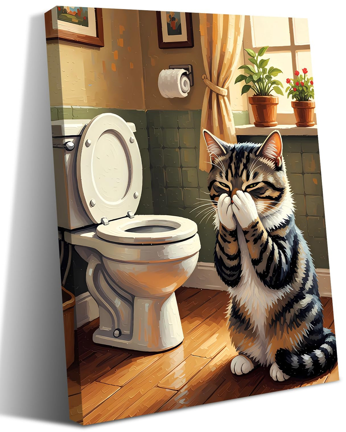 Funny Cat Bathroom Wall Art Prints Poster (Funny Cat Bathroom Wall Art Prints Poster)