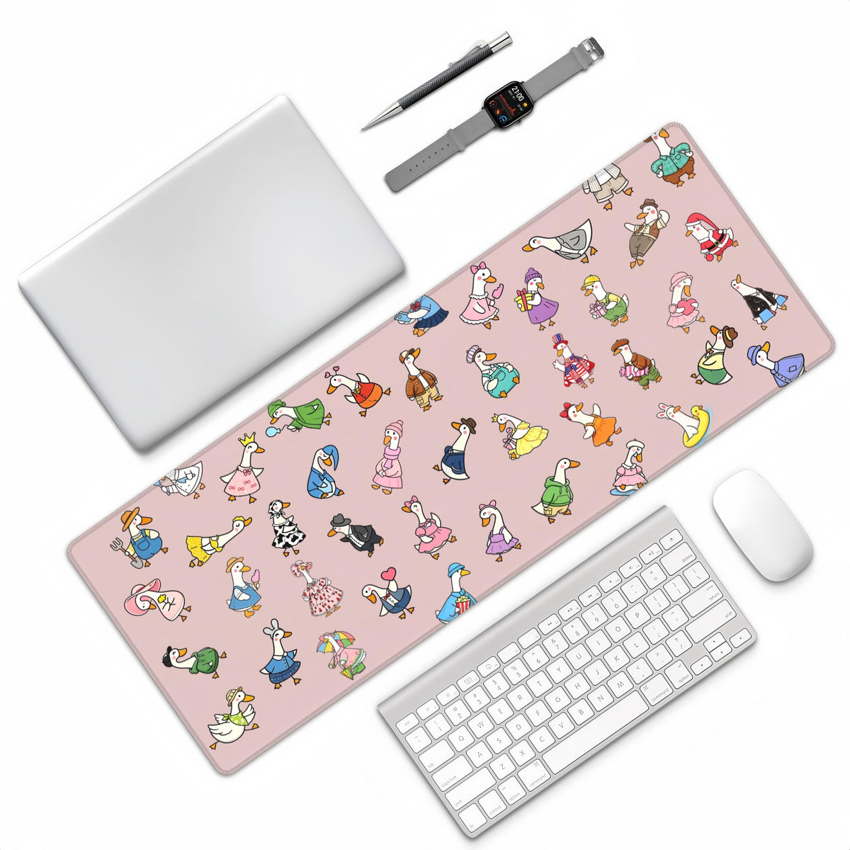 Pink Cute Goose Mouse Pad (Funny Goose3)