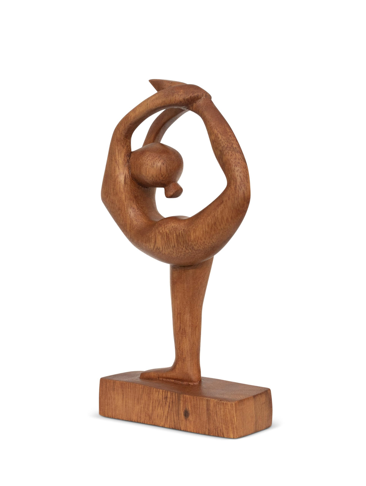 8" Wooden Handmade Abstract Sculpture Art Decorative Home Decor Handcrafted Figurine Accent Decoration Artwork Hand Carved (Dancer Pose - Both Hands Holding Foot)