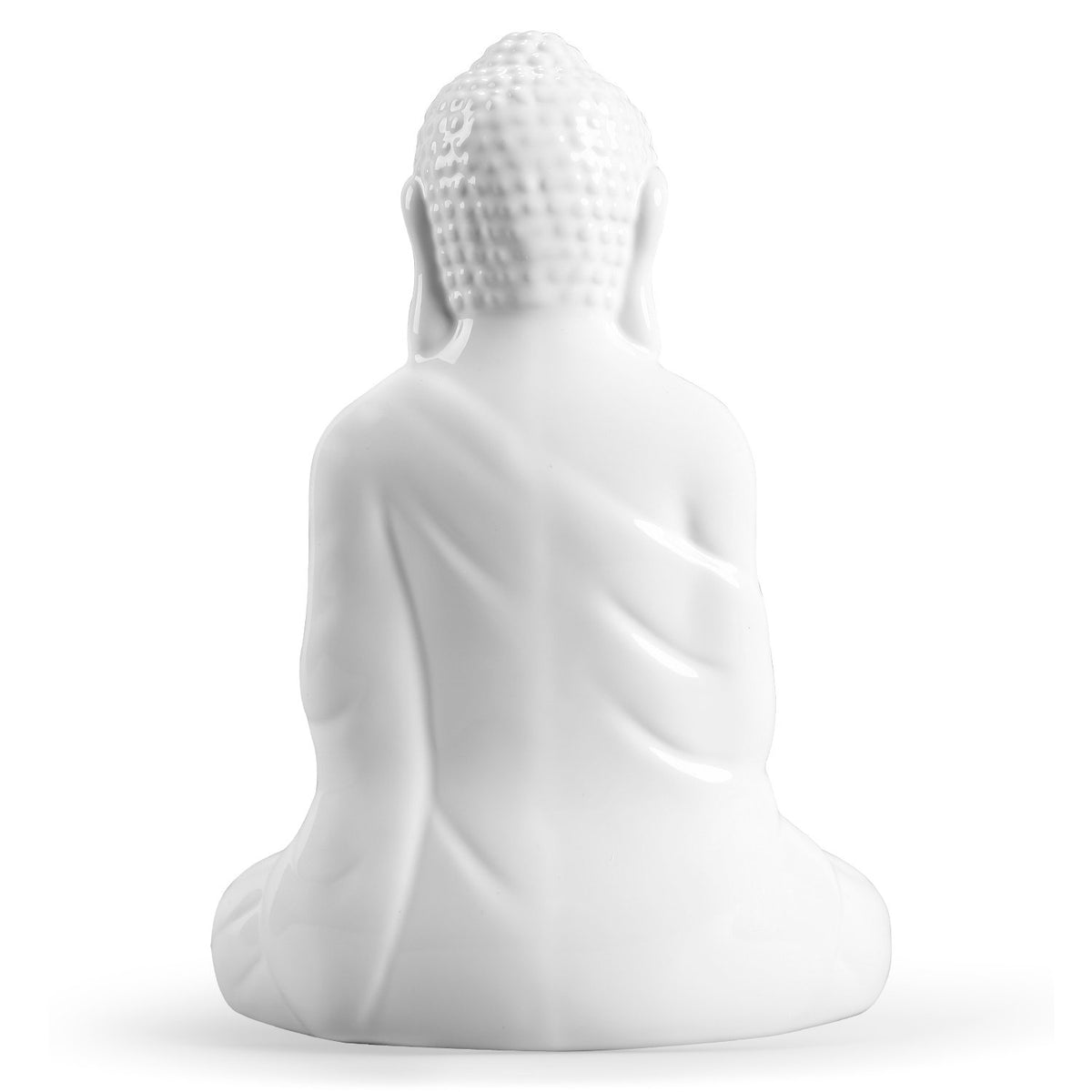 Ceramic Praying Buddha Figurine (White / Small)