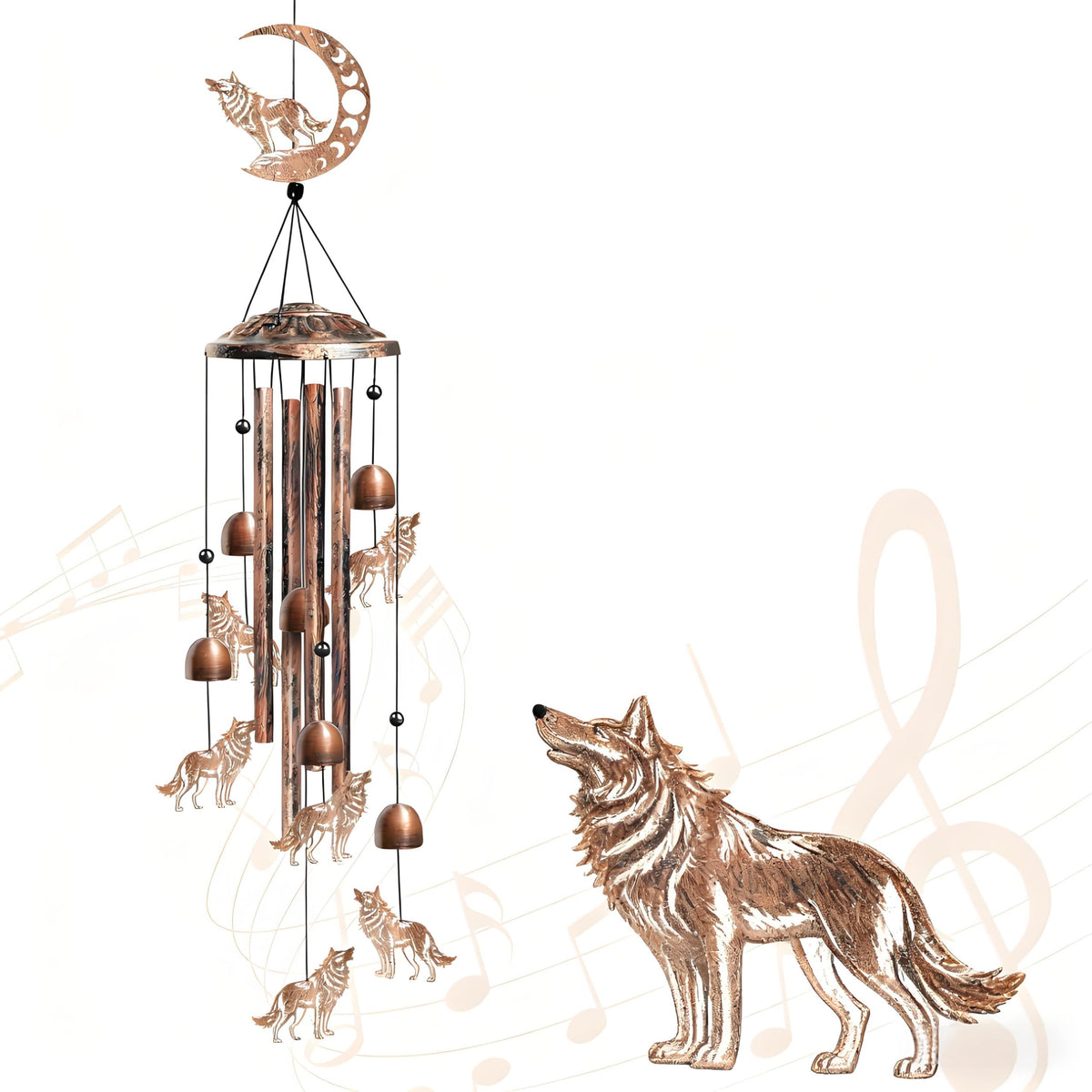 Wolf Wind Chimes (Copper / Wolf)
