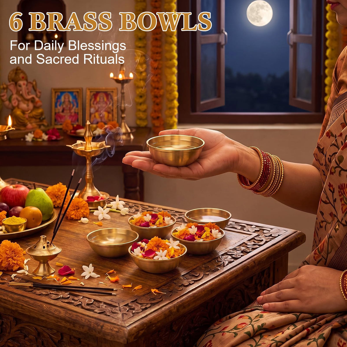 Diwali Pure Brass Bowl Navratri Return Gift (3.15 Inch)