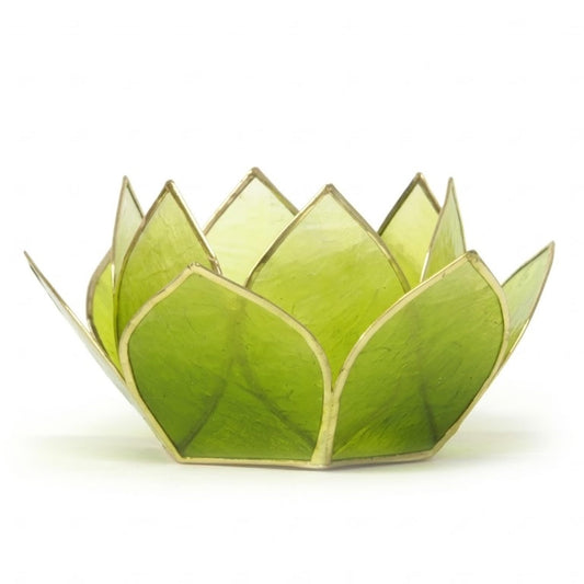 Mini Gemstone Lotus Tealight Holder (Peridot / Mini)
