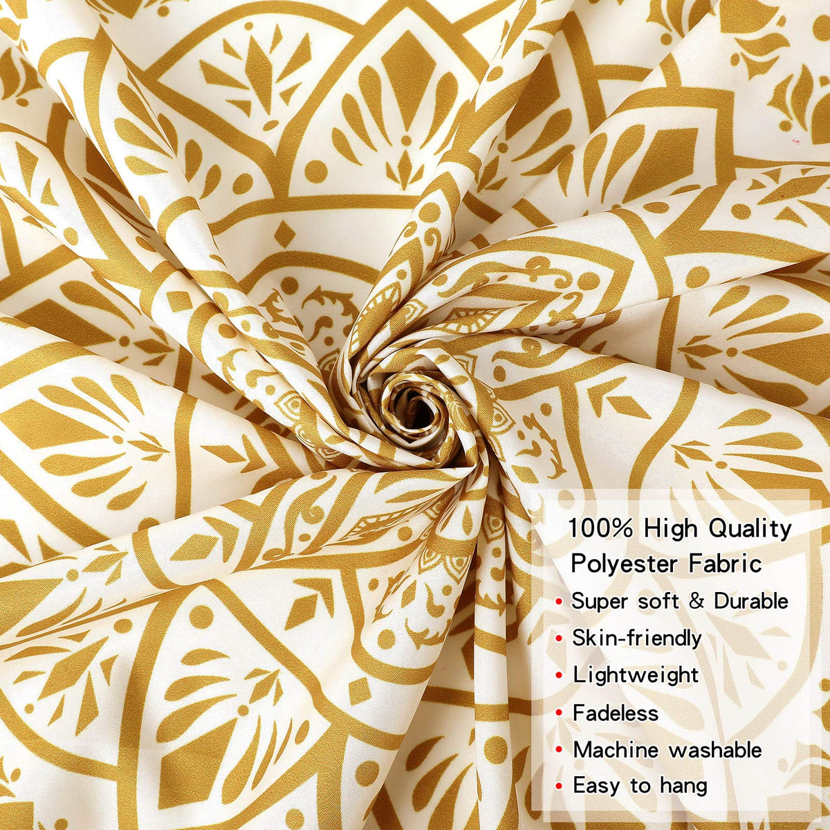 White and Gold Mandala Tapestry Wall Art for Living Room (91"L x 71"W / Mandala Tapestry-3)