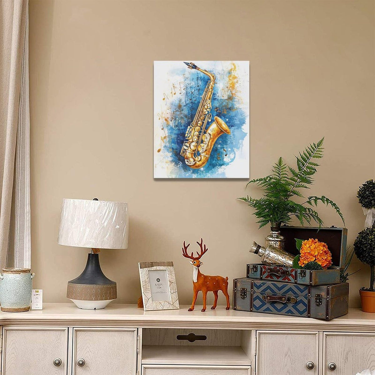 Music Theme Wall Art (20"L x 16"W / Sax)