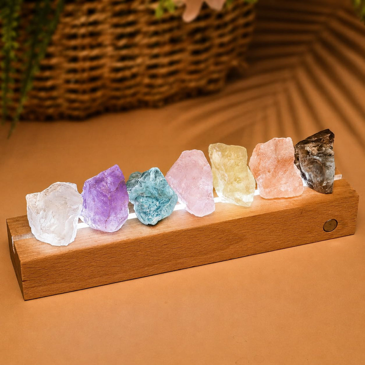 Healing Crystal Night Light (Rechargeable-7 chakral stones)