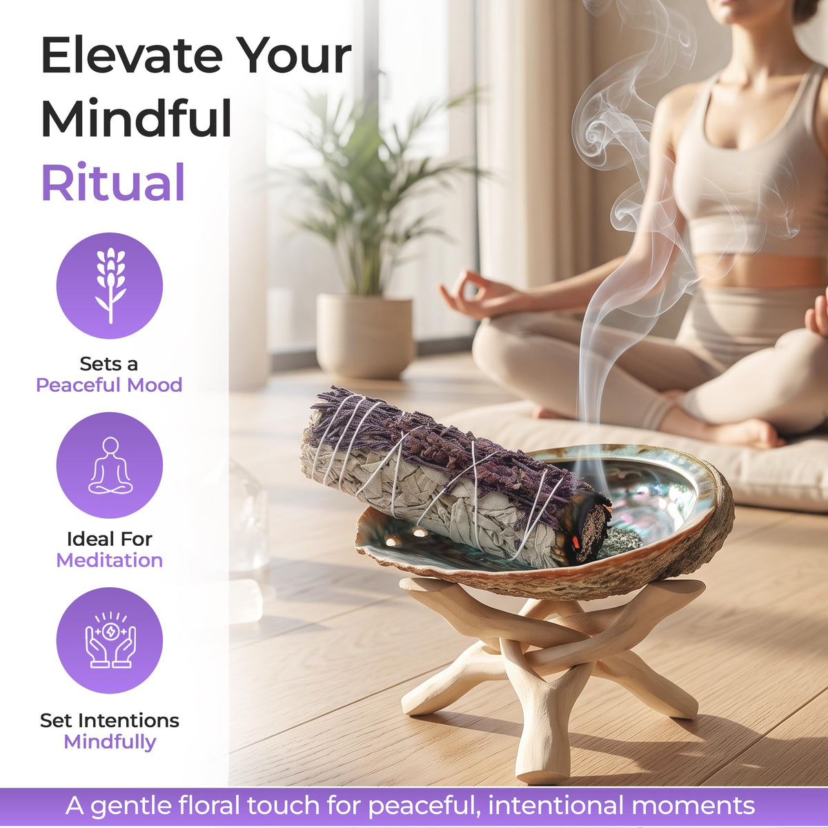 Lavender White Sage Smudge Sticks with Selenite Stick