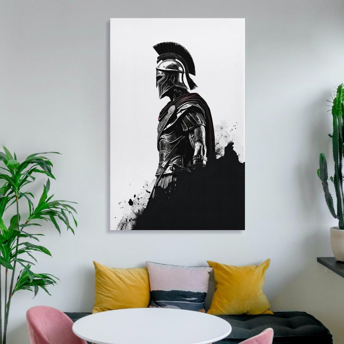 Spartan Warrior Soldier Canvas Printing Wall Art Prints Wall Decor Posters Minimalist Black White Greek Armor Figure Scandinavian Bohemian Living Room Bedroom Office Decor 24x36inch (style-9 / 24x36inch(60x90cm) Unframe)