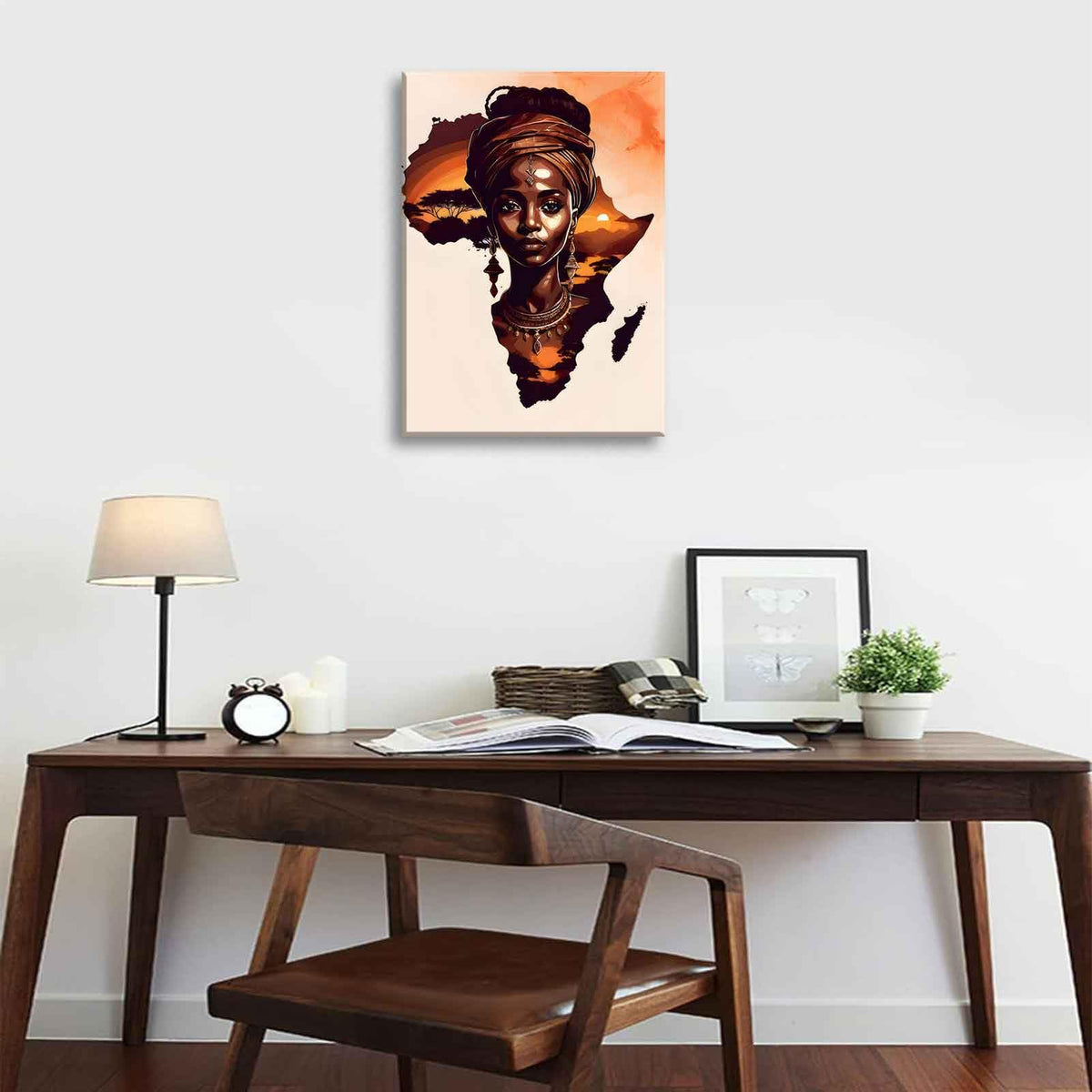 Black Woman Canvas Wall Art African American Painting Decor Pictures Abstract African Girl Posters Prints for Dining Living Room Bedroom Home Decoration (girl / 10"L x 8"W)