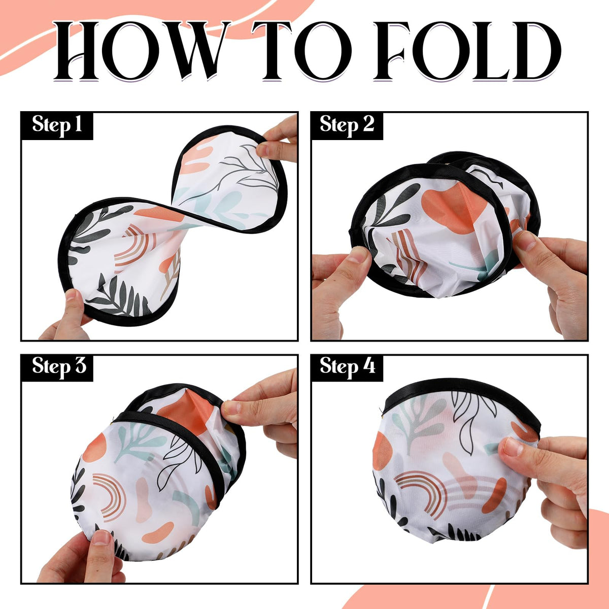 24 Pcs Abstract Botanical Folding Flying Disc Fans Handheld 8 Styles (Abstract Botanical)