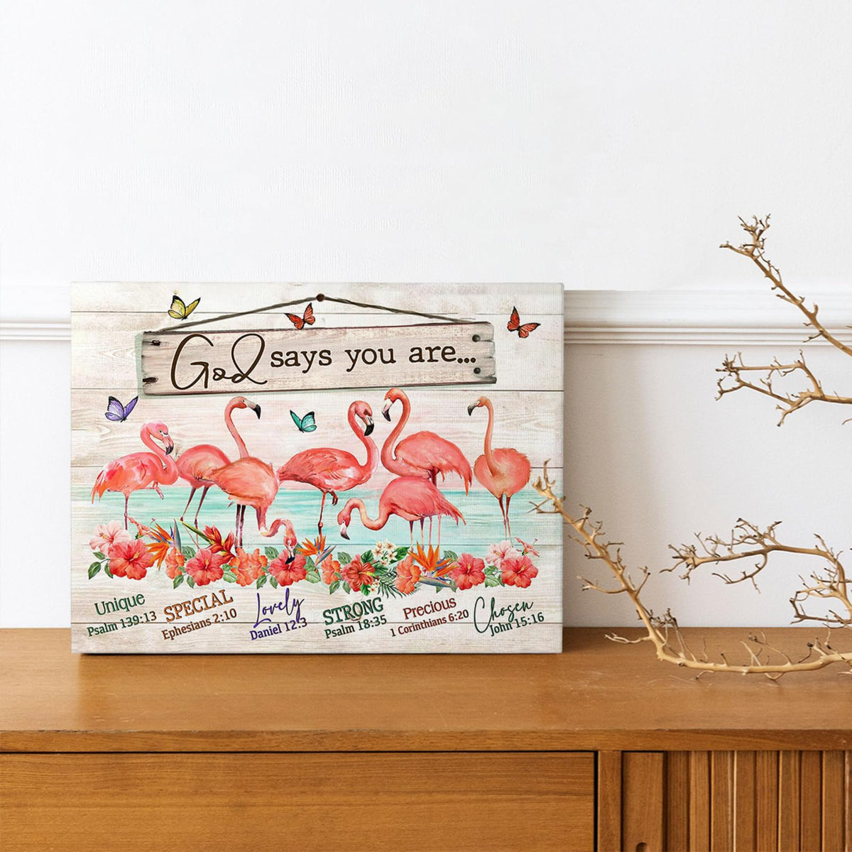 Pink Flamingo Bathroom Decor Wall Art (Pink / 20"L x 16"W)