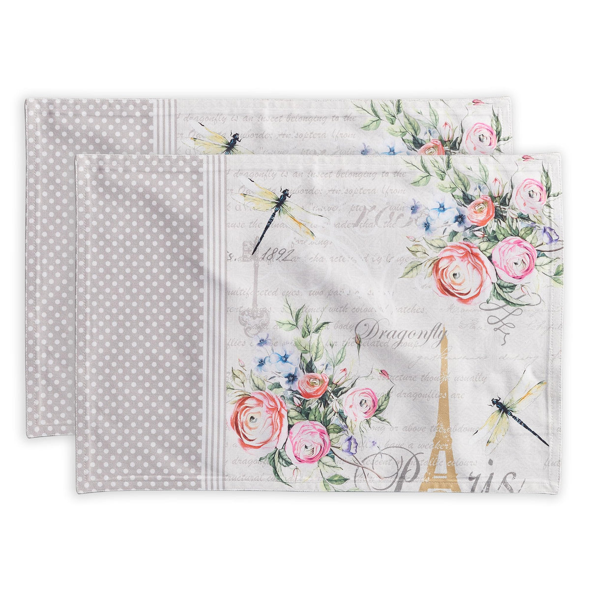 Placemats Set of 2 Reusable 100% Cotton (002 - Champ De Mars / 13" X 19" (Pack of 2))