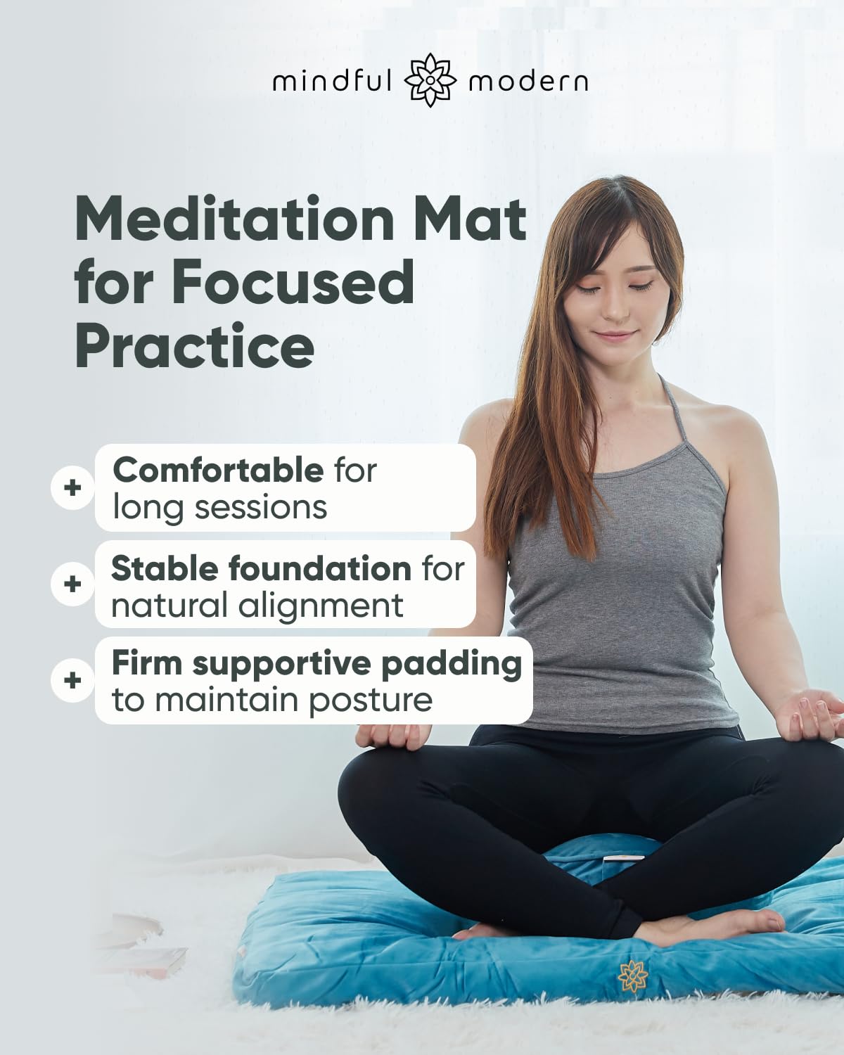 Velvet Zabuton Meditation Mat (Velvet - Teal)