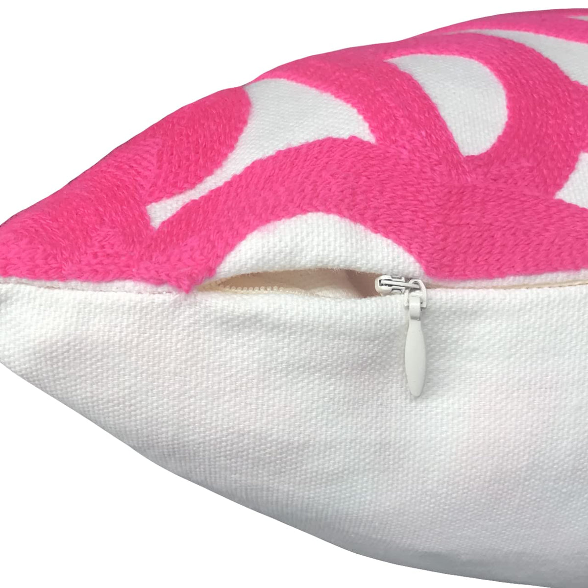 Embroidered Decorative Throw Pillow Cover 18"x18" 1pc (Vivid Hot Pink / 18" x 18" (Pack of 1))