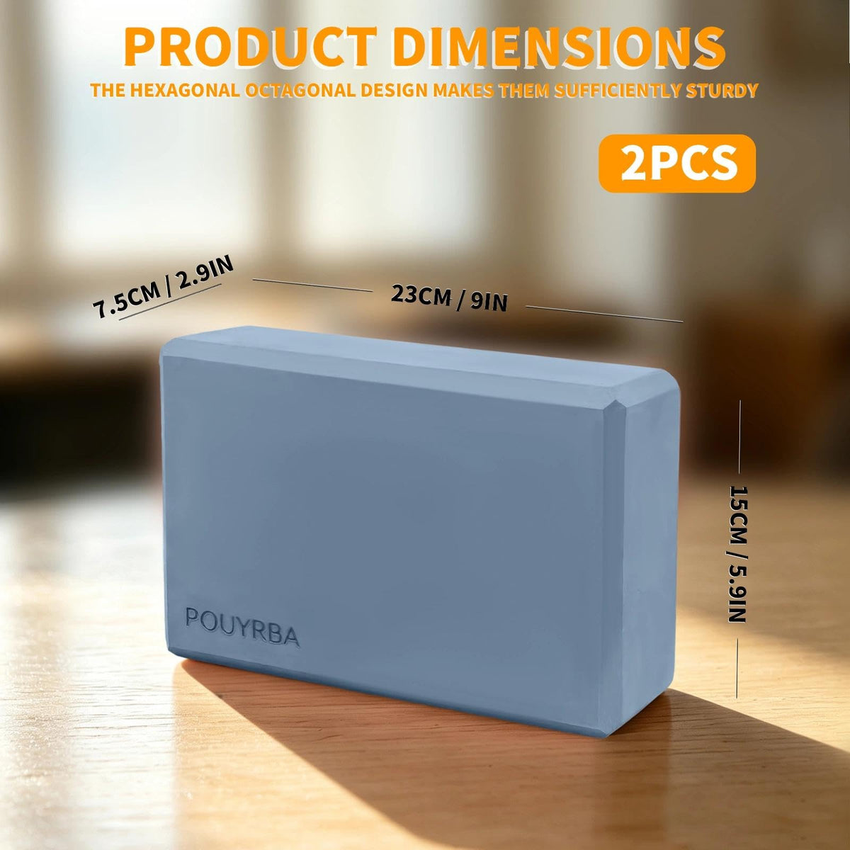 Yoga Blocks 2 Pack (Grayish Blue)