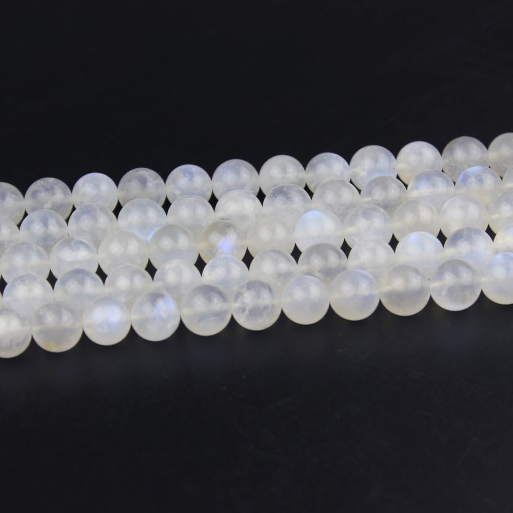 Natural Round Stone Beads 4mm Blue Moonstone Loose Gemstone Beads for Jewelry Making Bracelet Necklace 85pcs (Blue Moonstone / 4mm)