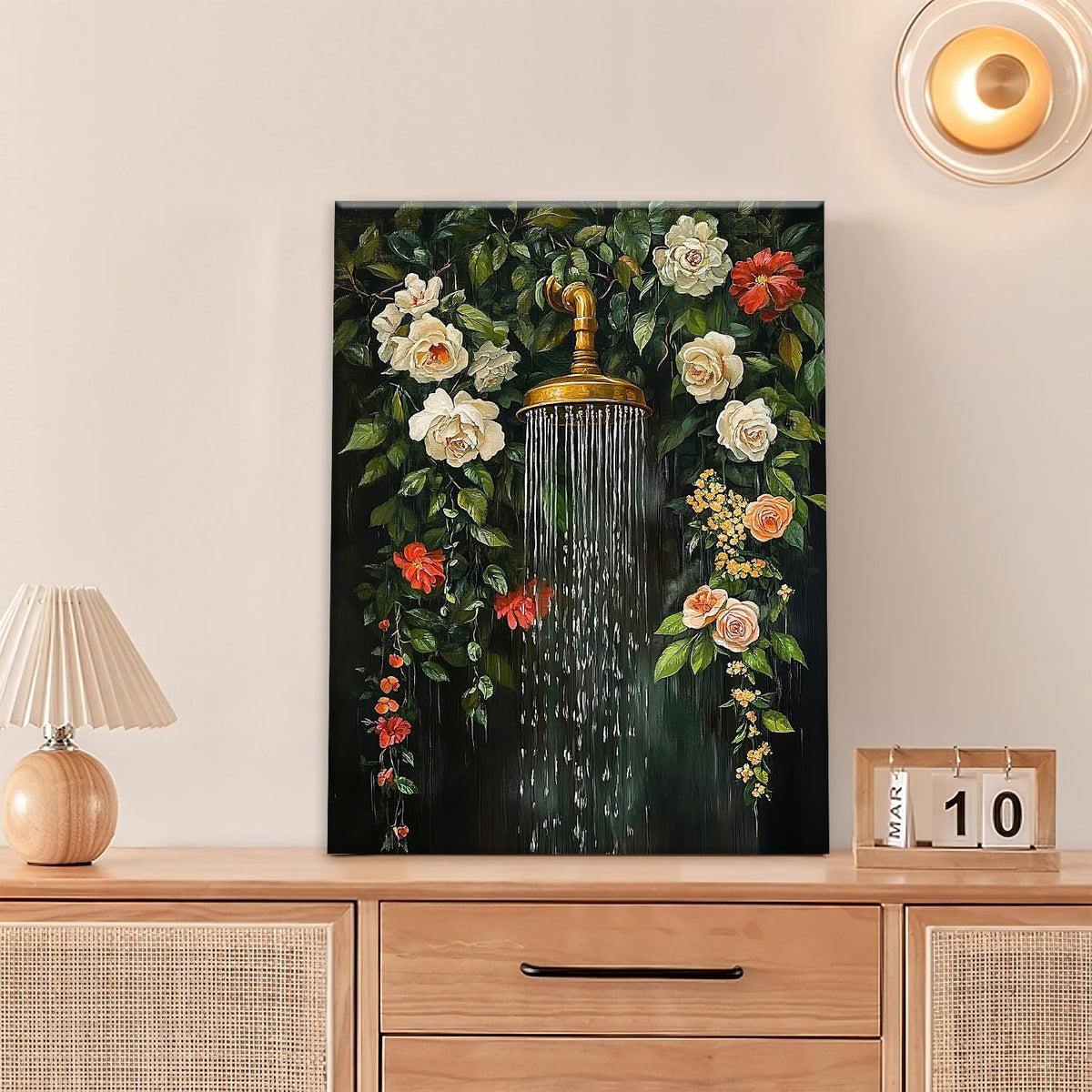 Floral Shower Wall Art (Shower Head / 20L" x 24W")